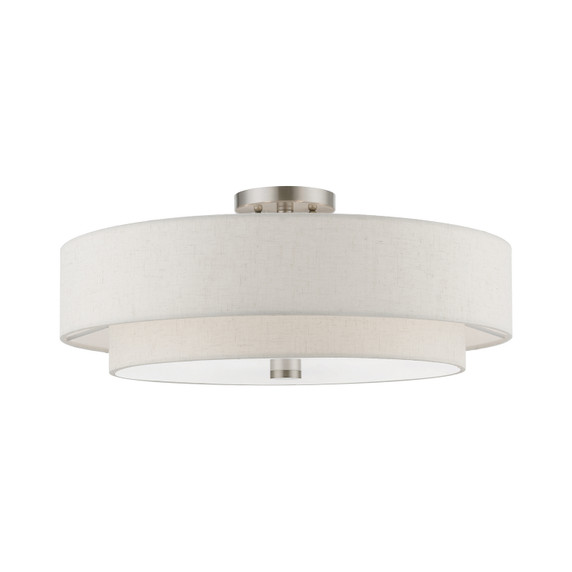 Semi-Flush Mts. Drum Shade by Livex Lighting ( 107 | 52139-91 Meridian ) 