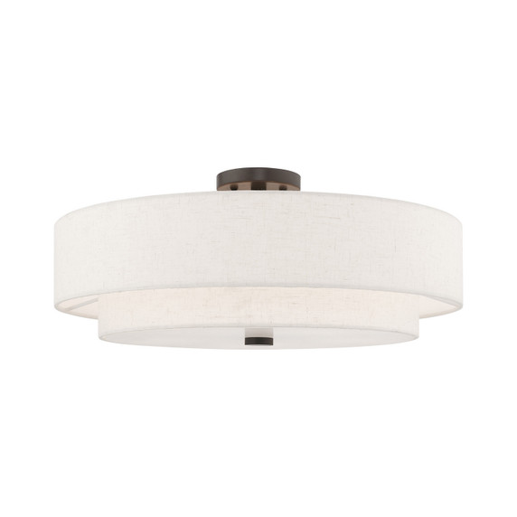 Semi-Flush Mts. Drum Shade by Livex Lighting ( 107 | 52139-92 Monroe ) 