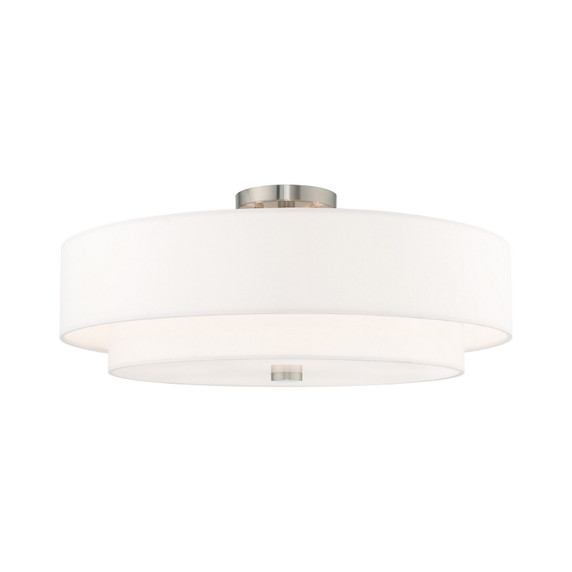 Semi-Flush Mts. Drum Shade by Livex Lighting ( 107 | 52140-91 Meridian ) 