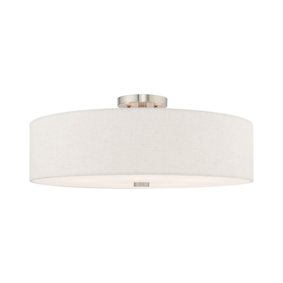 Semi-Flush Mts. Drum Shade by Livex Lighting ( 107 | 52141-91 Meridian ) 