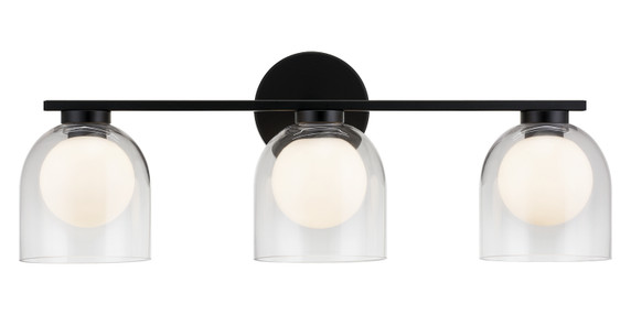 Bathroom Fixtures Three Lights by Matteo Lighting ( 423 | W60703BKCL Derbishone ) 