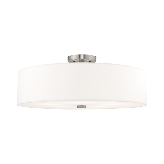 Semi-Flush Mts. Drum Shade by Livex Lighting ( 107 | 52142-91 Meridian ) 