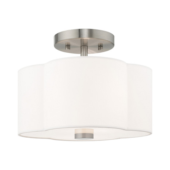 Semi-Flush Mts. Drum Shade by Livex Lighting ( 107 | 52151-91 Chelsea ) 