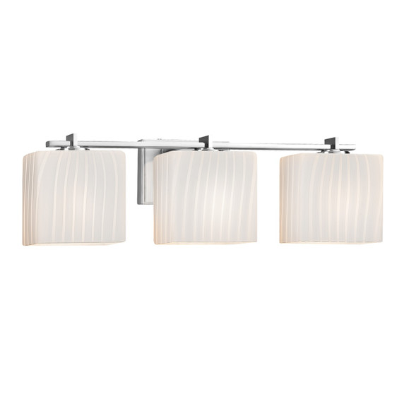 Bathroom Fixtures Three Lights by Justice Designs ( 102 | FSN-8443-55-RBON-CROM-LED3-2100 Fusion ) 