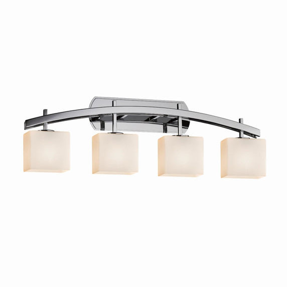 Bathroom Fixtures Four Lights by Justice Designs ( 102 | FSN-8594-55-OPAL-CROM-LED4-2800 Fusion ) 
