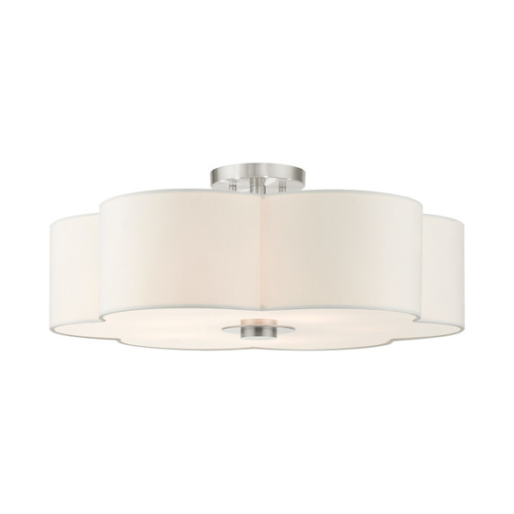 Semi-Flush Mts. Drum Shade by Livex Lighting ( 107 | 52158-91 Chelsea ) 