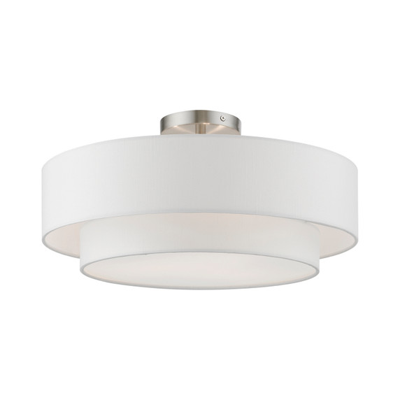 Semi-Flush Mts. Drum Shade by Livex Lighting ( 107 | 47154-91 Meridian ) 