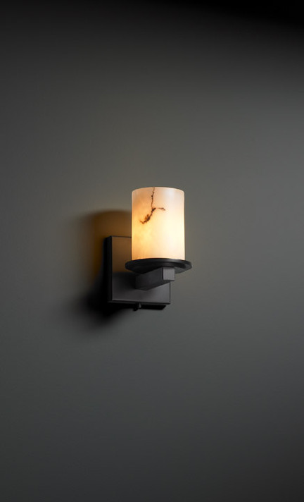 Sconces Single Glass by Justice Designs ( 102 | FAL-8771-10-MBLK LumenAria ) 