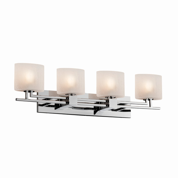 Bathroom Fixtures Four Lights by Justice Designs ( 102 | FSN-8704-30-FRCR-CROM Fusion ) 