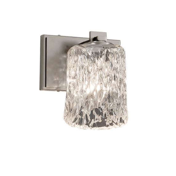 Sconces Single Glass by Justice Designs ( 102 | GLA-8441-16-CLRT-NCKL Veneto Luce ) 