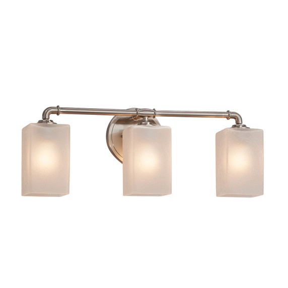 Bathroom Fixtures Three Lights by Justice Designs ( 102 | FSN-8463-15-FRCR-NCKL-LED3-2100 Fusion ) 