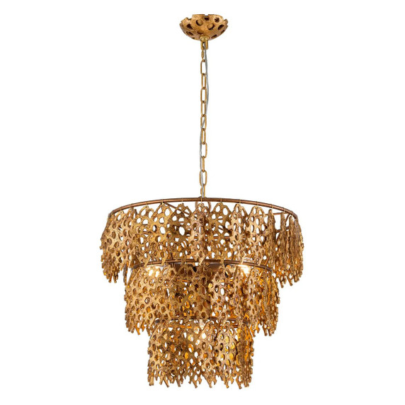 Mid. Chandeliers Metal Shade by Lucas + McKearn ( 175 | PD9710G-4 Coral Luxe ) 