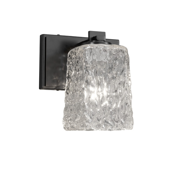 Sconces Single Glass by Justice Designs ( 102 | GLA-8441-26-CLRT-MBLK Veneto Luce ) 