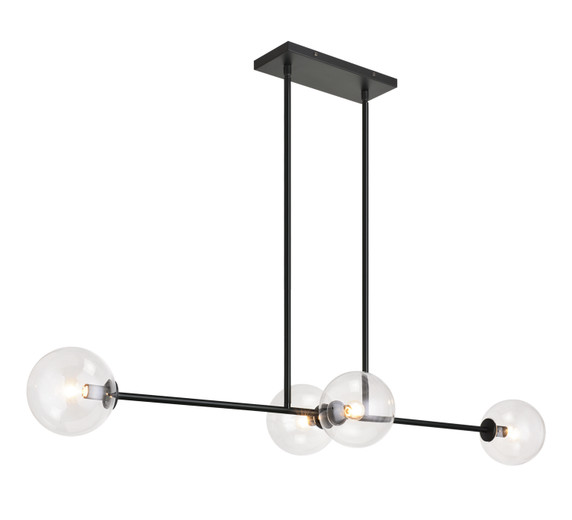 Linear/Island 4 Light + by Matteo Lighting ( 423 | C81704BKCL Novo ) 