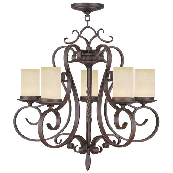 Mid. Chandeliers Glass Up by Livex Lighting ( 107 | 5485-58 Millburn Manor ) 
