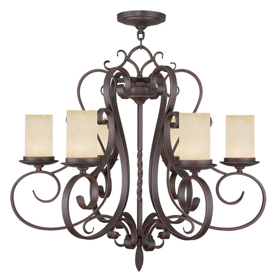 Mid. Chandeliers Glass Up by Livex Lighting ( 107 | 5486-58 Millburn Manor ) 