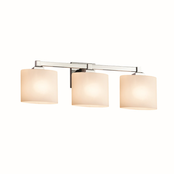 Bathroom Fixtures Three Lights by Justice Designs ( 102 | FSN-8433-30-OPAL-CROM Fusion ) 