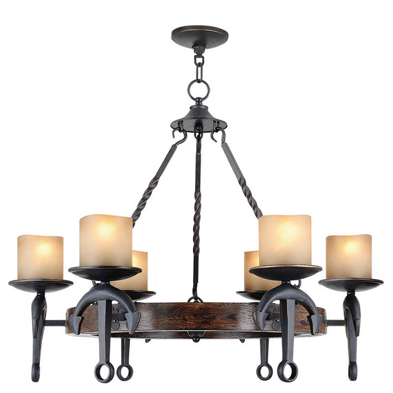 Mid. Chandeliers Glass Up by Livex Lighting ( 107 | 4866-67 Cape May ) 
