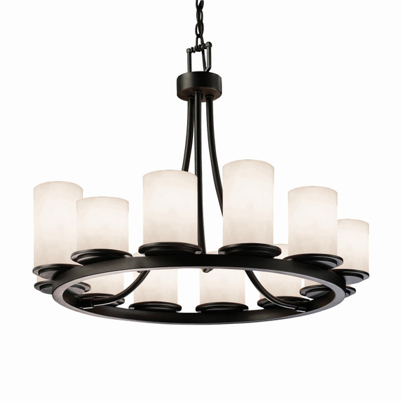 Mid. Chandeliers Glass Up by Justice Designs ( 102 | CLD-8768-10-MBLK Clouds ) 