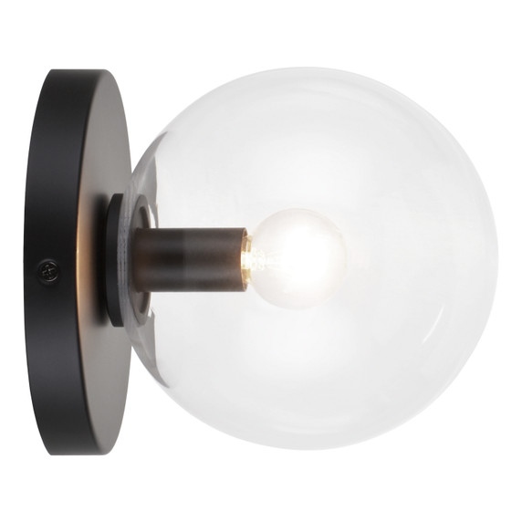 Sconces Single Glass by Matteo Lighting ( 423 | WX06001BKCL Cosmo ) 