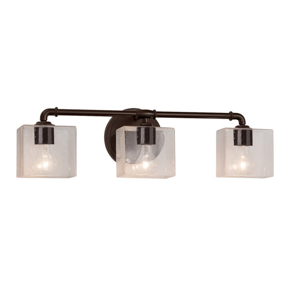 Bathroom Fixtures Three Lights by Justice Designs ( 102 | FSN-8463-55-SEED-DBRZ Fusion ) 