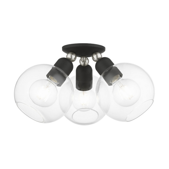 Semi-Flush Mts. Cage by Livex Lighting ( 107 | 48978-04 Downtown ) 