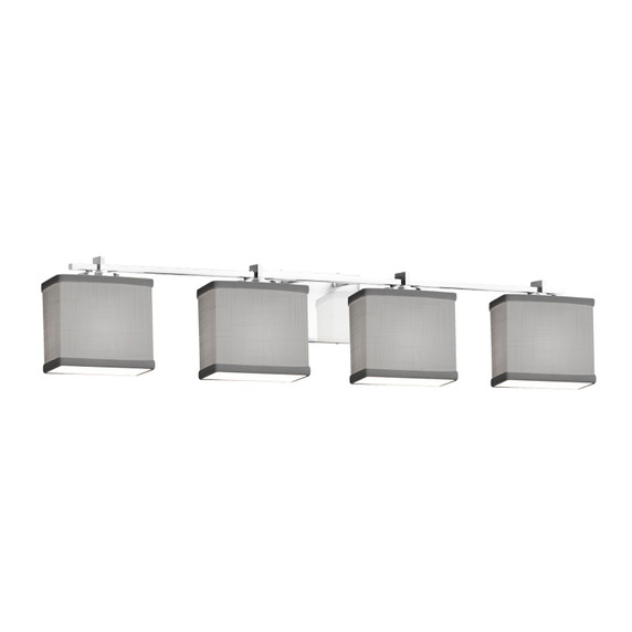 Bathroom Fixtures Four Lights by Justice Designs ( 102 | FAB-8444-55-GRAY-CROM Textile ) 