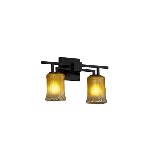 Bathroom Fixtures Two Lights by Justice Designs ( 102 | GLA-8702-16-GLDC-MBLK Veneto Luce ) 