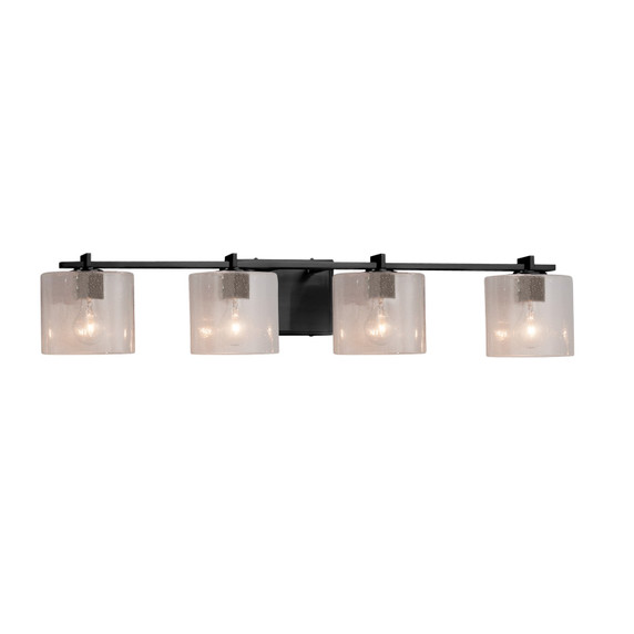 Bathroom Fixtures Four Lights by Justice Designs ( 102 | FSN-8444-30-SEED-MBLK Fusion ) 