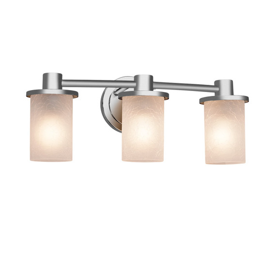 Bathroom Fixtures Three Lights by Justice Designs ( 102 | FSN-8513-10-FRCR-NCKL-LED3-2100 Fusion ) 