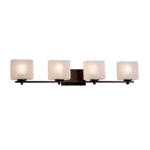 Bathroom Fixtures Four Lights by Justice Designs ( 102 | FSN-8444-55-FRCR-DBRZ Fusion ) 
