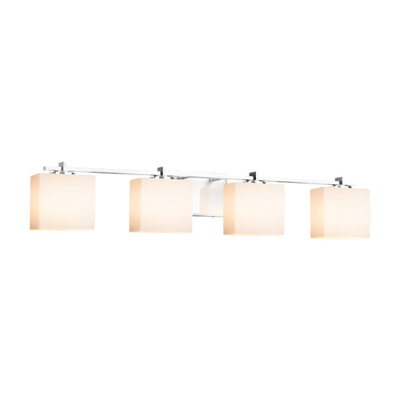 Bathroom Fixtures Four Lights by Justice Designs ( 102 | FSN-8444-55-OPAL-CROM Fusion ) 