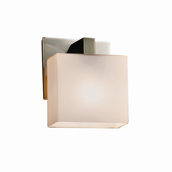 Sconces Single Glass by Justice Designs ( 102 | FSN-8931-55-OPAL-NCKL Fusion ) 