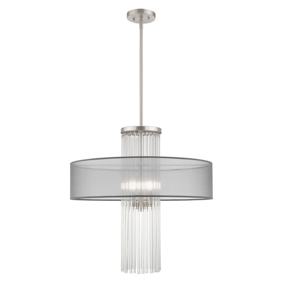 Mid. Chandeliers Drum Shade by Livex Lighting ( 107 | 42805-91 Alexis ) 