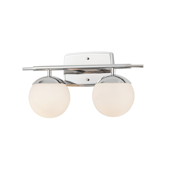 Bathroom Fixtures Two Lights by Justice Designs ( 102 | FSN-8962-OPAL-CROM Fusion ) 