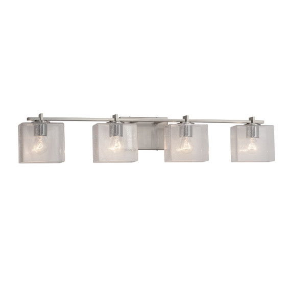 Bathroom Fixtures Four Lights by Justice Designs ( 102 | FSN-8444-55-SEED-NCKL Fusion ) 