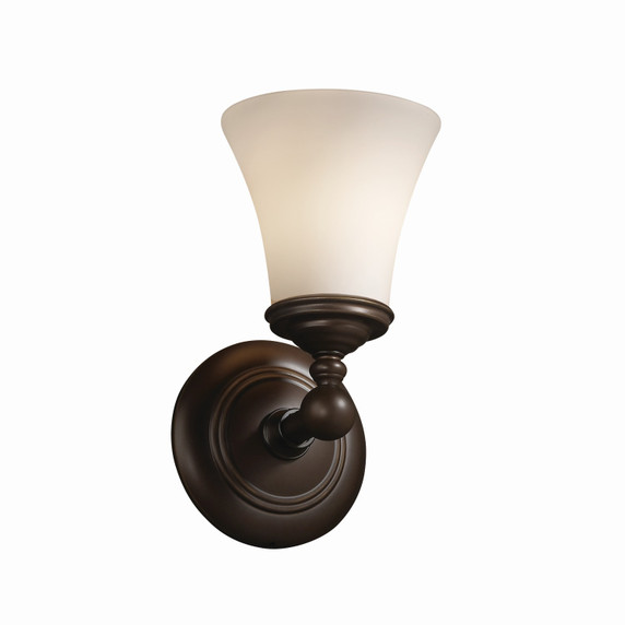 Sconces Single Glass by Justice Designs ( 102 | FSN-8521-20-OPAL-DBRZ-LED1-700 Fusion ) 