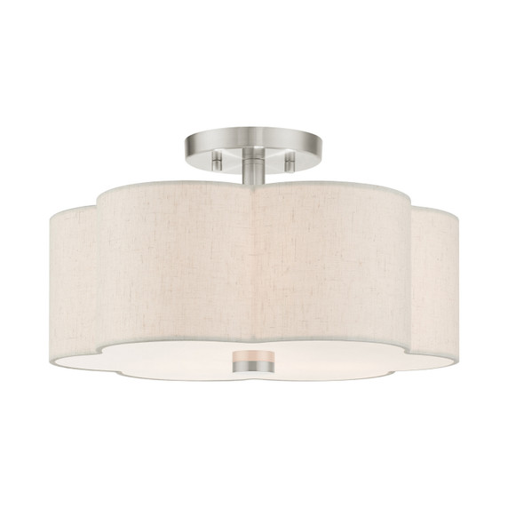 Semi-Flush Mts. Drum Shade by Livex Lighting ( 107 | 58063-91 Solstice ) 