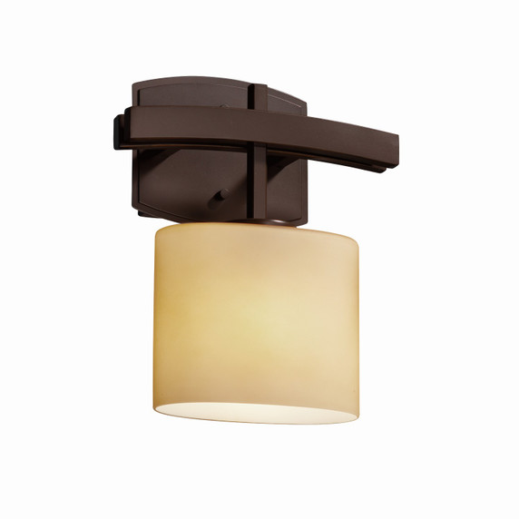 Sconces Single Glass by Justice Designs ( 102 | FSN-8597-30-ALMD-DBRZ-LED1-700 Fusion ) 