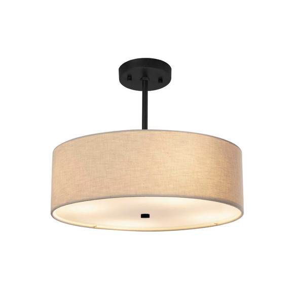Pendants Drum Shade by Justice Designs ( 102 | FAB-9591-CREM-MBLK Textile ) 