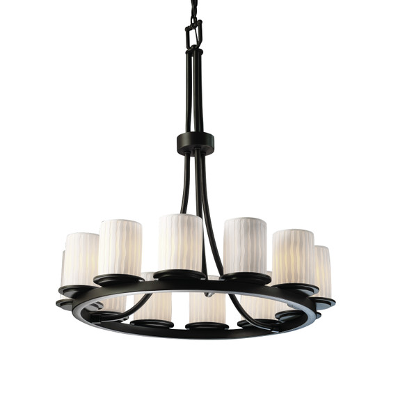 Mid. Chandeliers Glass Up by Justice Designs ( 102 | POR-8763-10-WFAL-DBRZ Limoges ) 