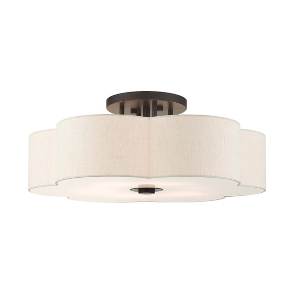 Semi-Flush Mts. Drum Shade by Livex Lighting ( 107 | 58069-92 Solstice ) 