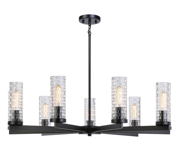Mid. Chandeliers Glass Up by Matteo Lighting ( 423 | C32109BK Weaver ) 