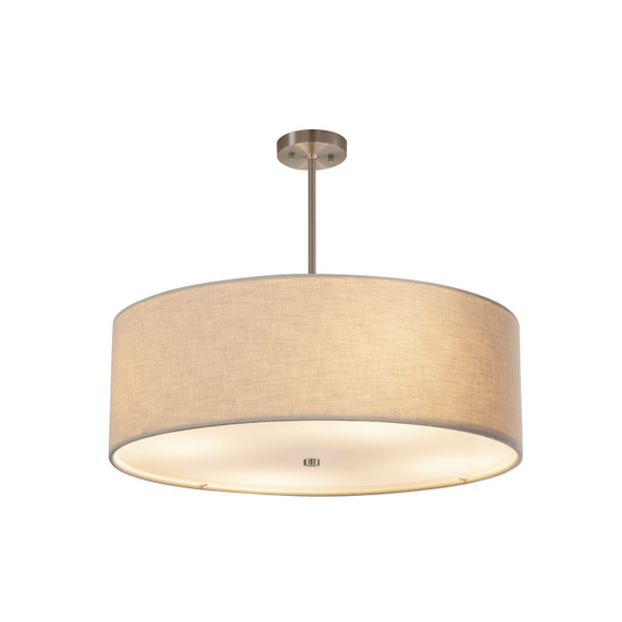 Semi-Flush Mts. Drum Shade by Justice Designs ( 102 | FAB-9592-CREM-NCKL Textile ) 
