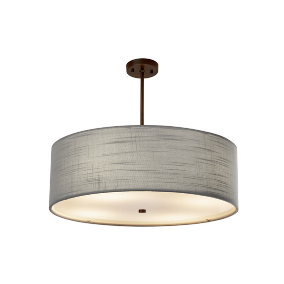 Mid. Chandeliers Drum Shade by Justice Designs ( 102 | FAB-9592-GRAY-DBRZ Textile ) 