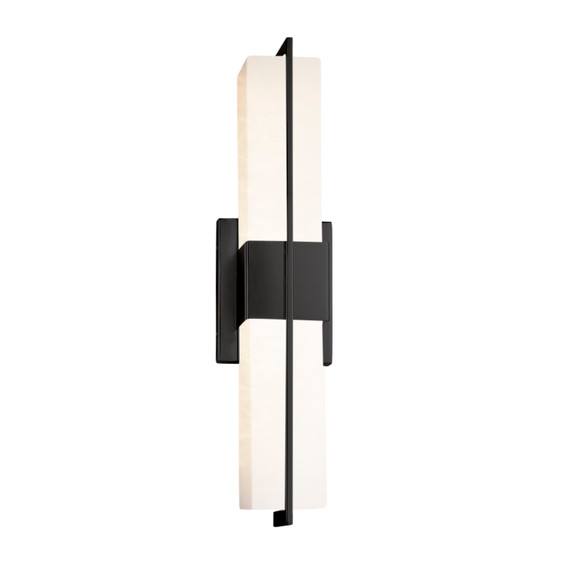 Bathroom Fixtures Cylindrical / Linear by Justice Designs ( 102 | FSN-9051-OPAL-MBLK Fusion ) 
