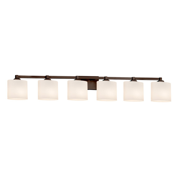 Bathroom Fixtures Five+Lights by Justice Designs ( 102 | FSN-8436-30-OPAL-DBRZ Fusion ) 