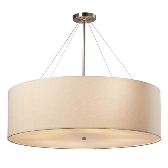 Mid. Chandeliers Drum Shade by Justice Designs ( 102 | FAB-9594-CREM-NCKL Textile ) 