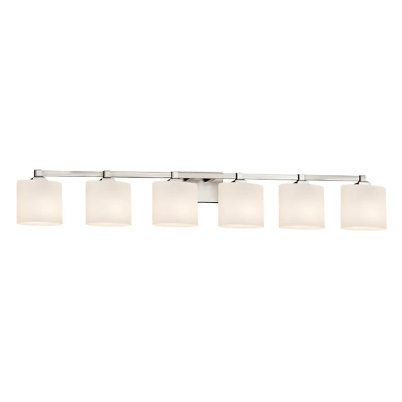 Bathroom Fixtures Five+Lights by Justice Designs ( 102 | FSN-8436-30-OPAL-NCKL Fusion ) 