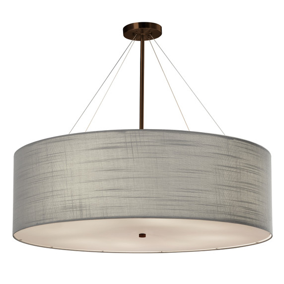 Mid. Chandeliers Drum Shade by Justice Designs ( 102 | FAB-9594-GRAY-DBRZ Textile ) 